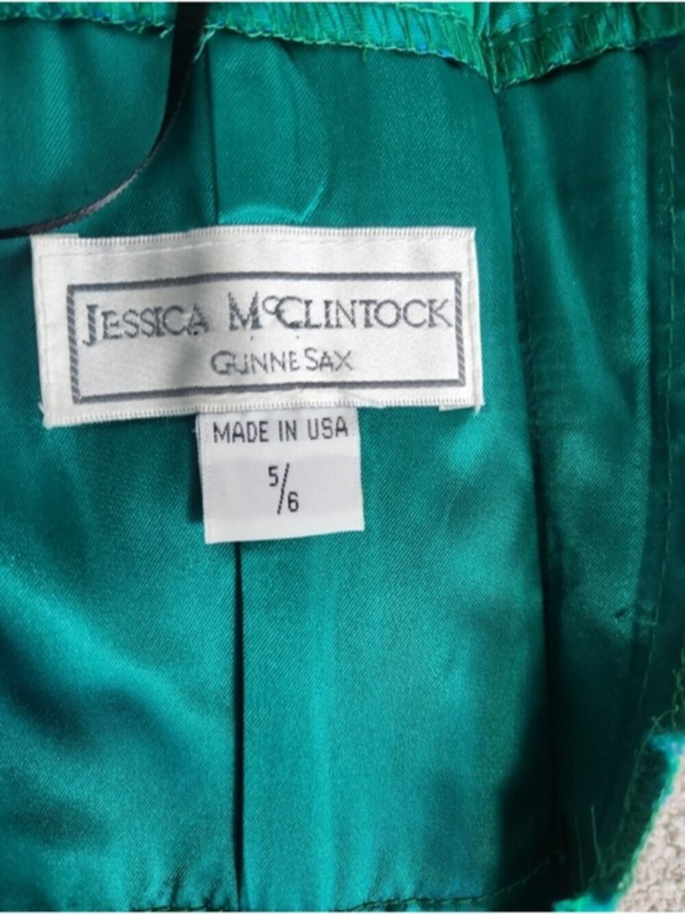 VTG Gunne &Sax Jessica McClintock Basque Waist Grad Dress Size 5/6 Fit Small 80s - Picture 14 of 16